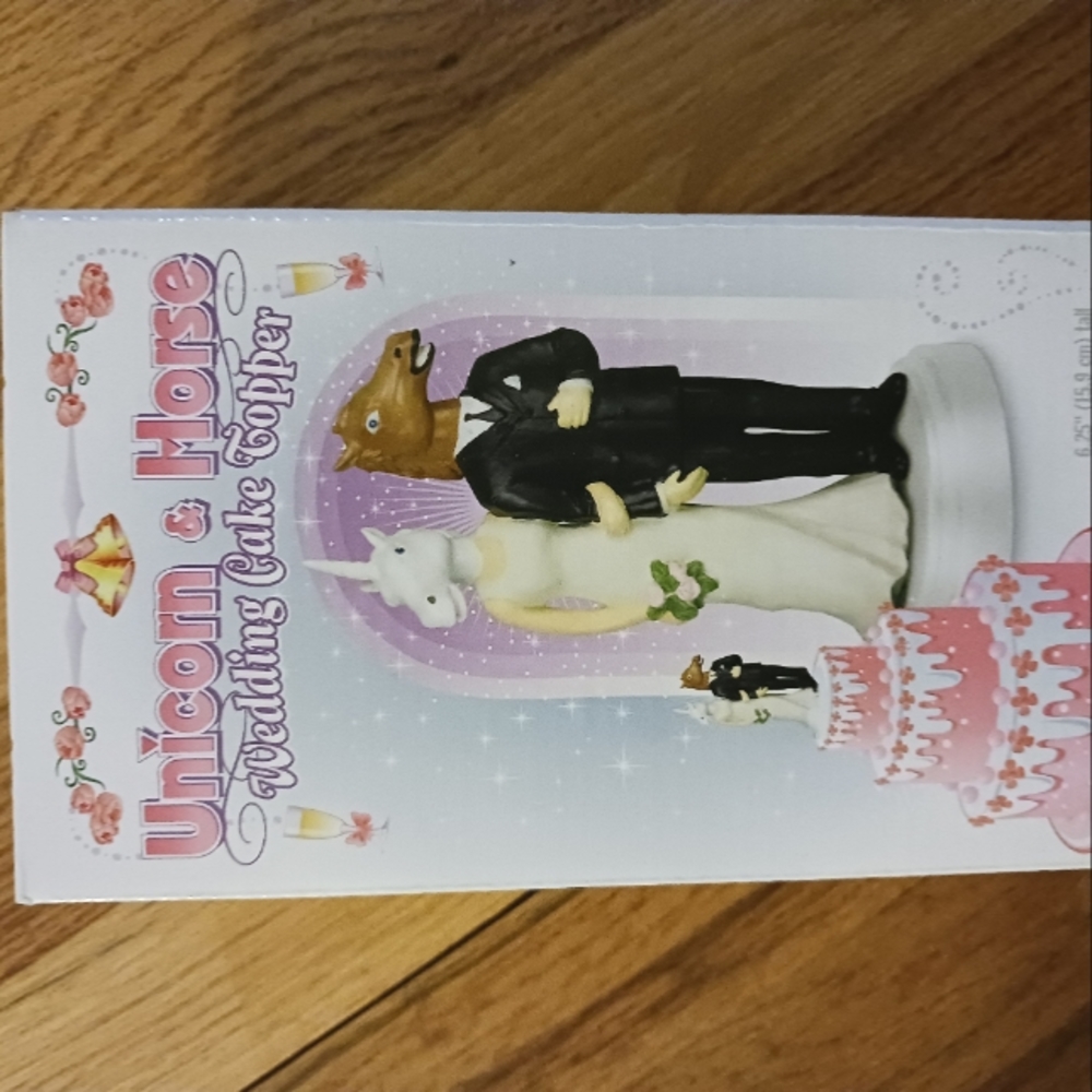 Cake topper, funny, unicorn/horse
